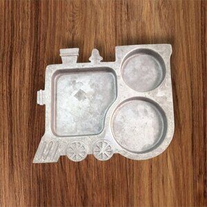 Vintage York Metalcrafters Pewter Childrens Train Divided Plate